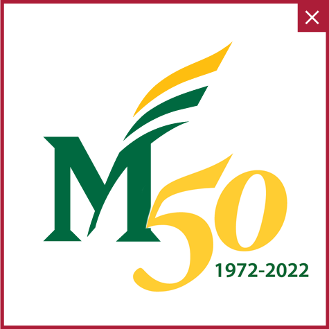 Only use the 50th event mark with Mason's Primary logo